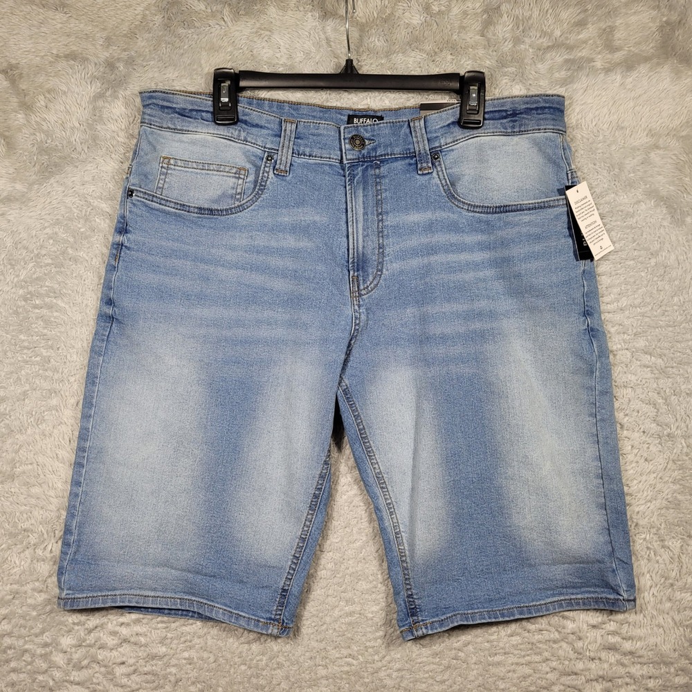 Buffalo David Bitton Evan Slim Straight Denim Jean Shorts‎ Mens 36 37x12 NWT